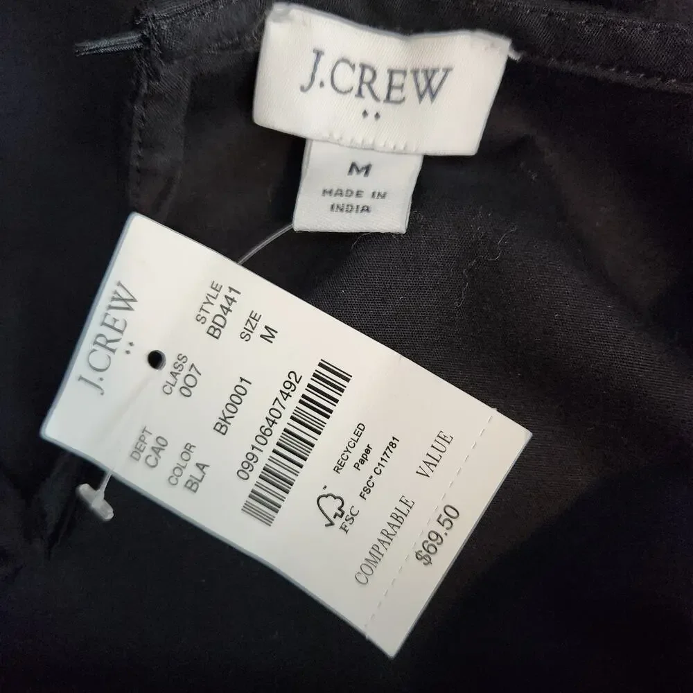 J Crew Ruffle Blouse – Black Long Sleeve Romantic Ruffle Shoulder